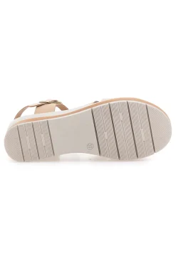Sandali beige con cinturino e zeppa leggera Bio Up 405