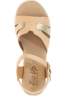 Sandali beige con cinturino e zeppa leggera Bio Up 405