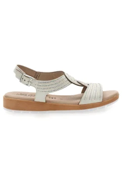 Sandali beige con fasce incrociate e strass MIO TEMPO LR242939