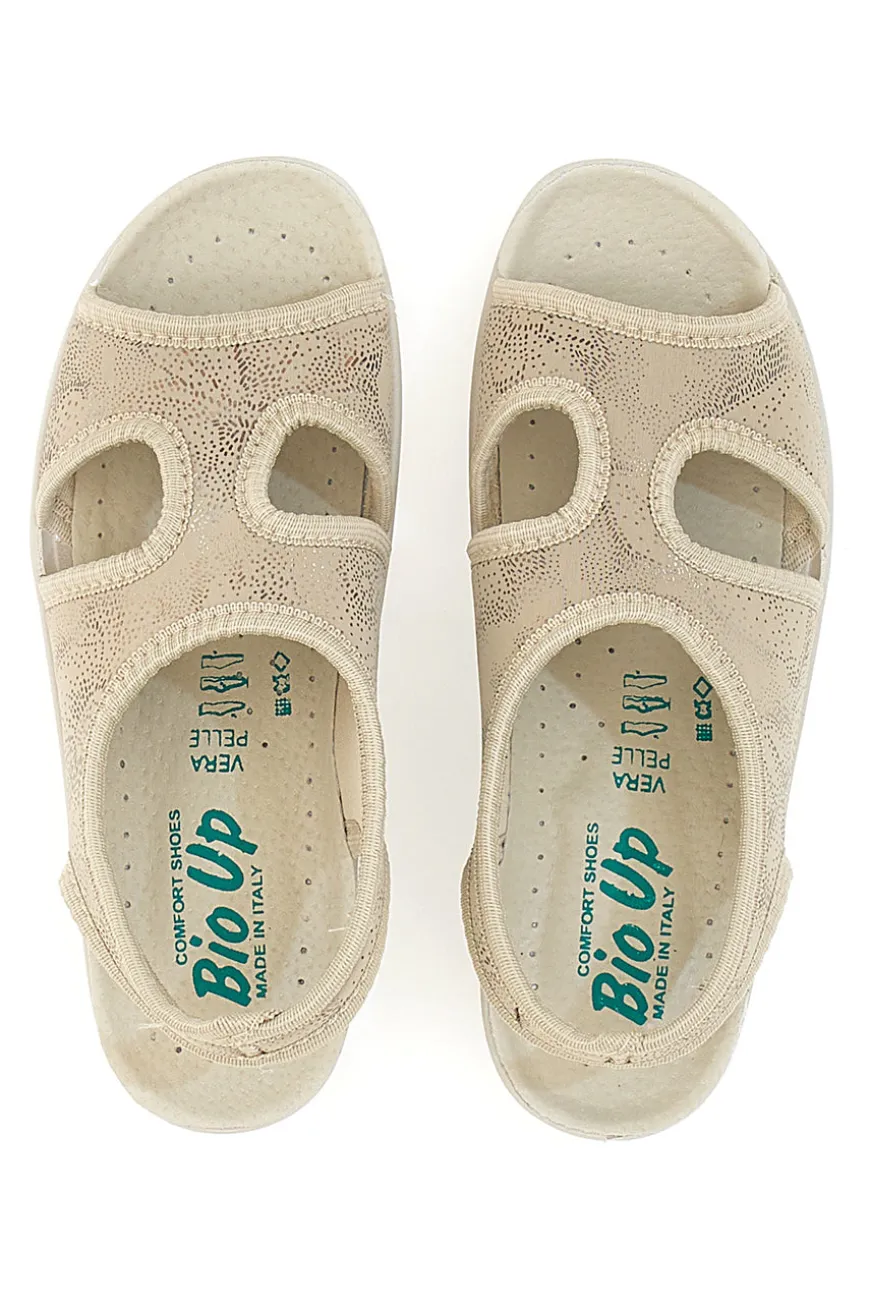 Sandali Beige Con Zeppa Bio Up 1321