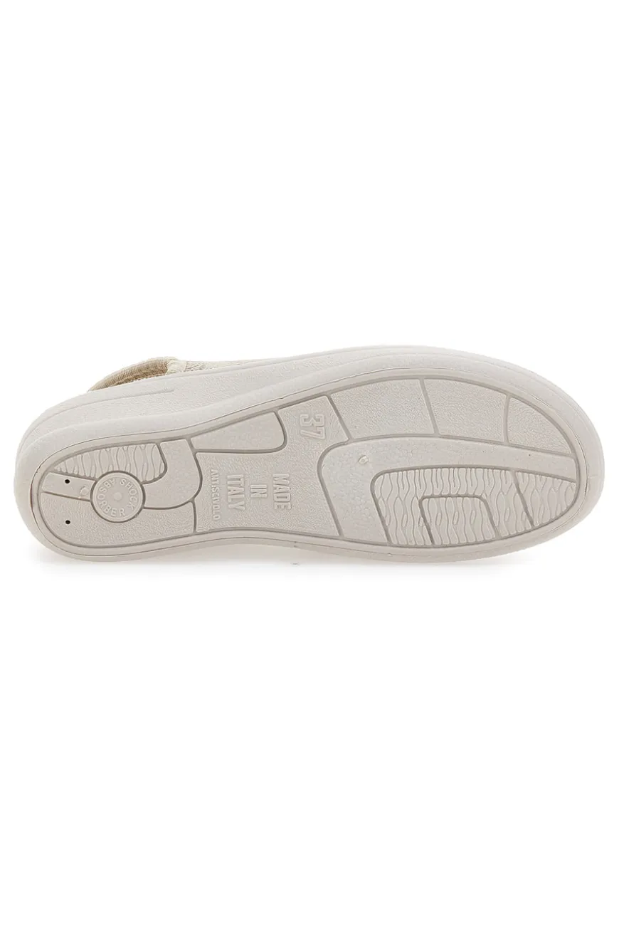 Sandali Beige Con Zeppa Bio Up 1321