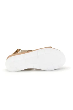 Sandali beige con zeppa e cinturino Plocadi 11075116