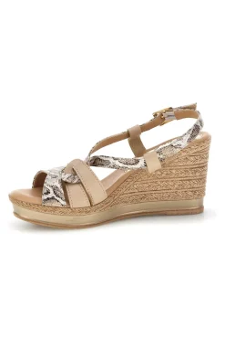 Sandali beige Made in Italy con tomaia in pelle Pittarello look MK3226228