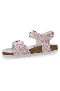 Sandali bianchì con fantasia rosa con fibbie regolabili Pitt Kids 14503