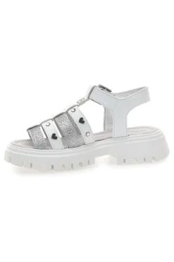 Sandali bianchi con borchie e suola chunky Laura Biagiotti 90219488