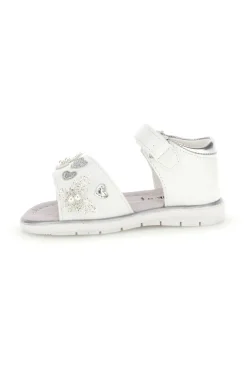 Sandali bianchi con cuori argento Grazie girl 200C574