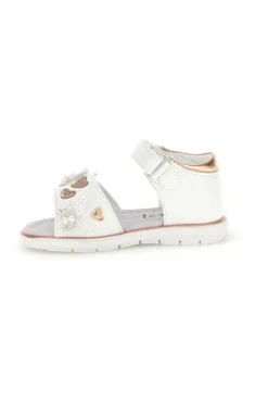 Sandali bianchi con cuori oro rosa Grazie girl 200C574
