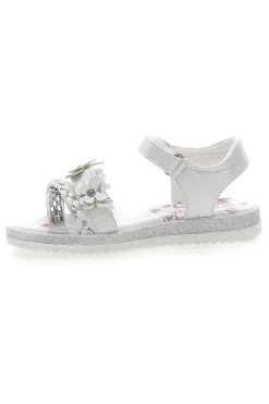 Sandali Bianchi con Farfalle Decorative e Chiusura a Velcro GRAZIE GIRL 14330