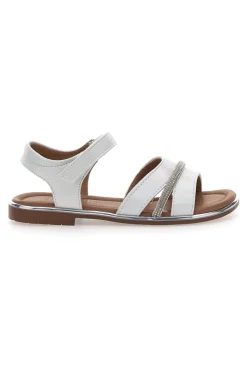 Sandali Bianchi Con Strappo in Velcro Grazie 15025