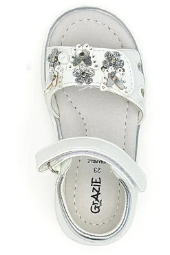 Sandali Bianchi Con Strappo in Velcro Grazie 200C355