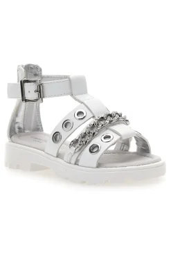 Sandali bianchi con strass e borchie silver Laura Biagiotti AG1728616312
