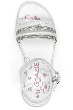 Sandali Bianchi con Strass Grazie Girl 14327