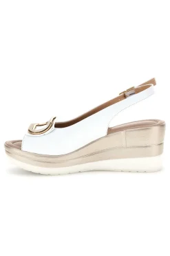 Sandali Bianchi con zeppa e morsetto Pittarello look MK3908352