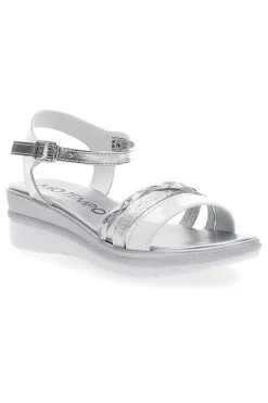 Sandali Bianchi e Argento con Platform Mio Tempo 2495