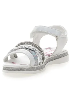 Sandali Bianchi e Argento con Velcro GRAZIE GIRL 14342