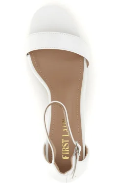 Sandali bianco con fascia frontale e tacco largo First lady P695