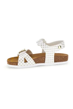 Sandali bianco e oro con fibbie Pittarello bio 257A187SR