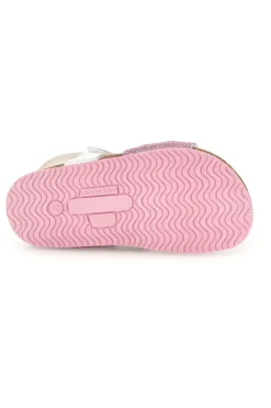 Sandali bianco e rosa con fibbie Pittarello bio 257A187SR