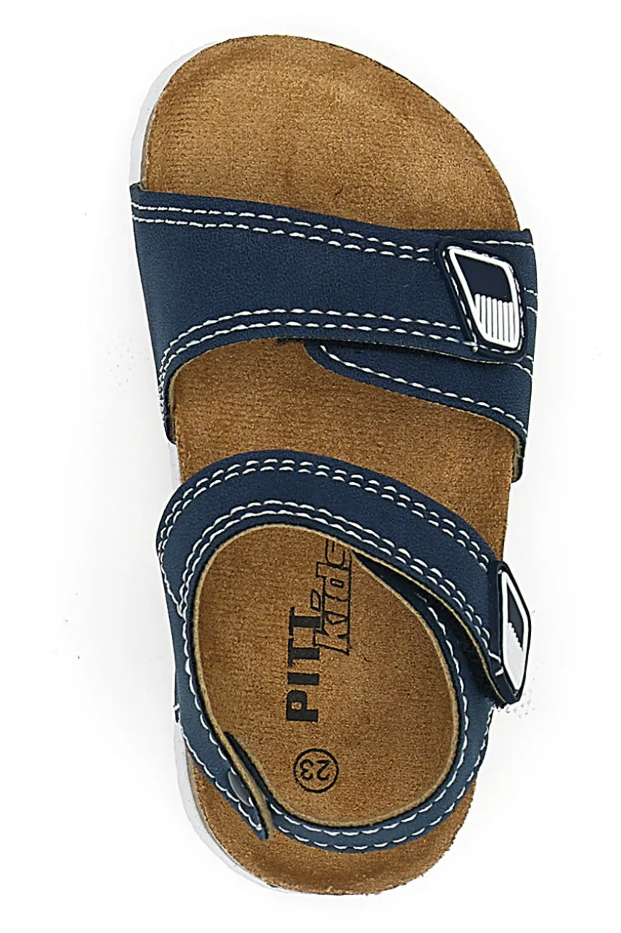 Sandali blu con doppia fascia e fibbia regolabile Pitt Kids 14128