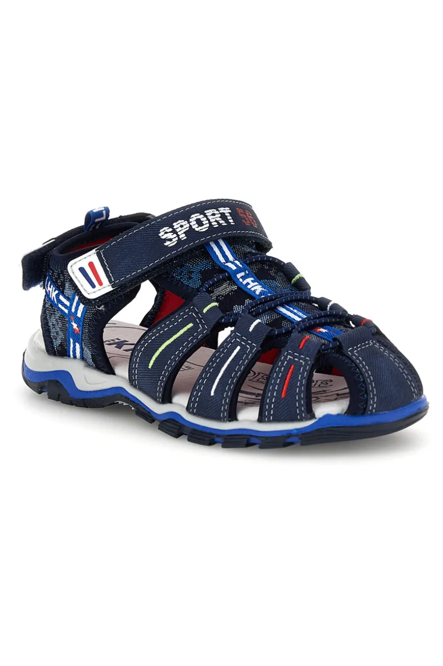 Sandali blu con punta chiusa e chiusura a strappo Pitt kids 15113