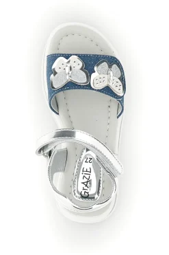 Sandali Blu e Argento con Applicazione Cuore Grazie girl 218593