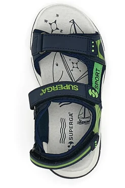 Sandali Blu e Verdi con Fasce con Velcro Superga 63479