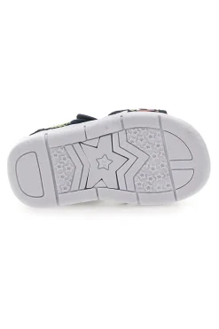 Sandali blu e verdi con stampa e chiusura a strappo Superga S63S820