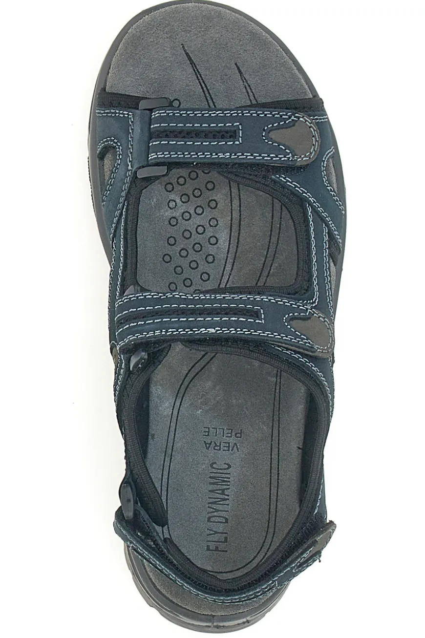 Sandali Blu in Vera Pelle con Velcro Regolabile FLY DINAMIC FD07