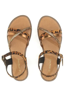 Sandali Bronzo con Fantasia Leopardata Le Havre Paris 5451