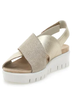 Sandali Champagne In Pelle Made in Italy Imac 7582403035713