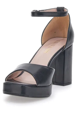 Sandali con tacco a Blocco Neri First Lady 414