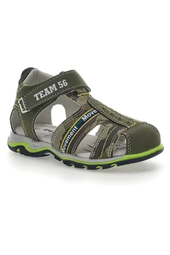 Sandali con Velcro Verde Oliva Pitt Kids 14365
