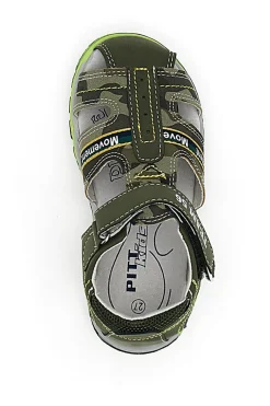 Sandali con Velcro Verde Oliva Pitt Kids 14365