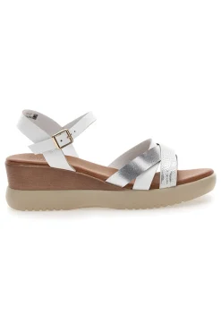 Sandali con zeppa bassa e fasce Bianchi incrociati PITTARELLO SUN FW10172