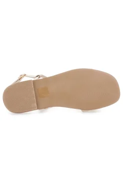 Sandali Crema Flat con Dettaglio Catena Ferre' F251