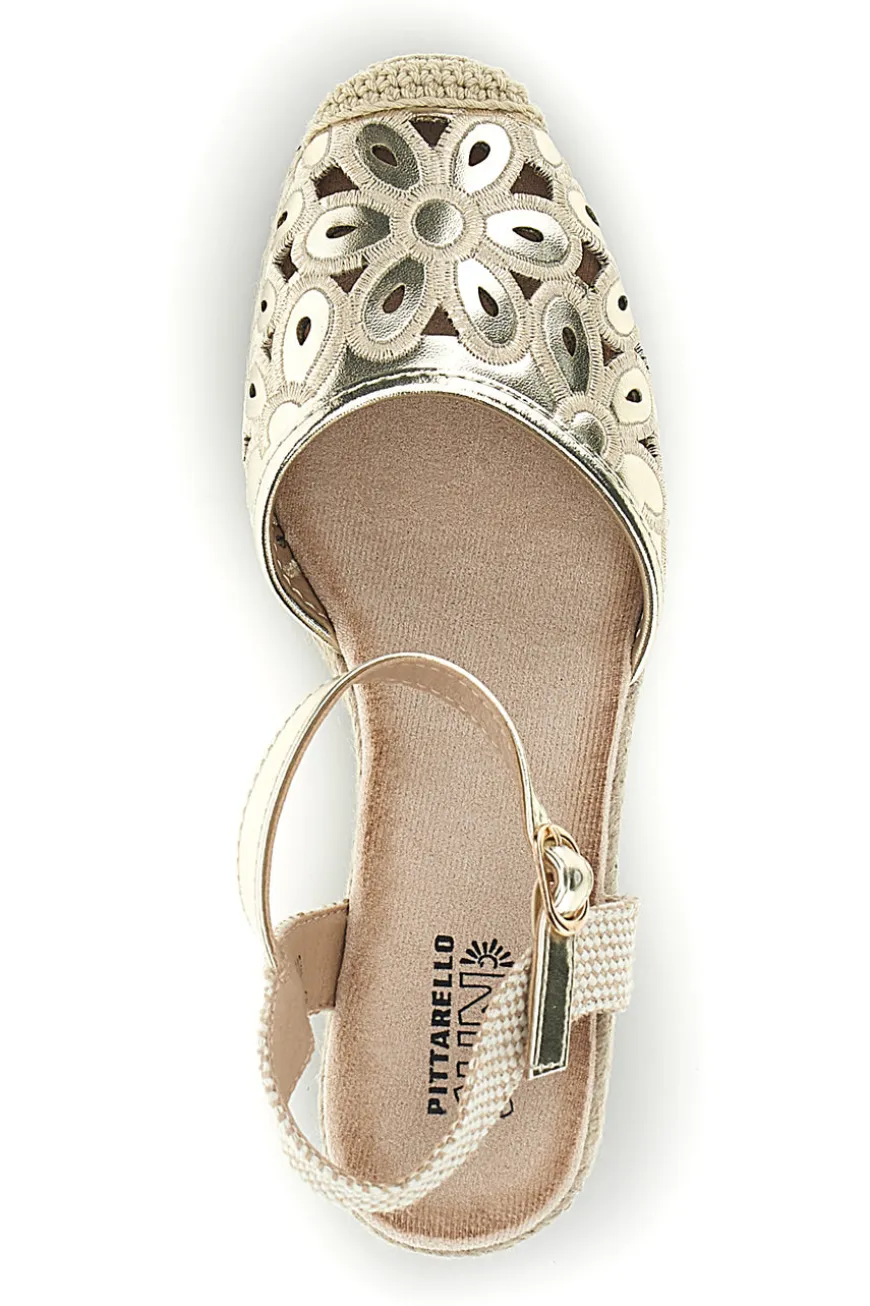 Sandali espadrillas Dorati con zeppa in corda Pittarello Sun Bl5