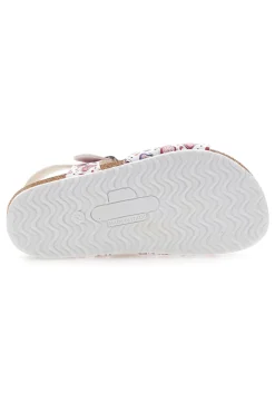 Sandali fantasia con fiocco glitter e plantare preformato Pittarello Bio 257A740SR