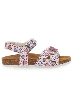 Sandali fantasia con fiocco glitter e plantare preformato Pittarello Bio 257A740SR