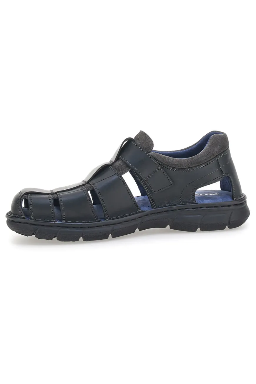 Sandali Fisherman Neri In Pelle Pittarello Eco 7402