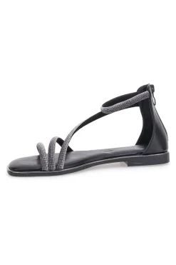 Sandali Flat Neri Con Strass Cafe' Cost 271