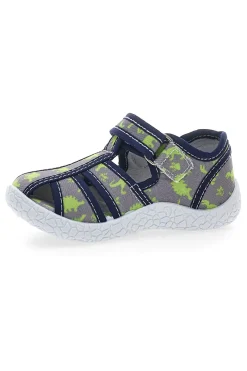 Sandali grigi con dinosauri gialli punta chiusa PITT KIDS PK2492E