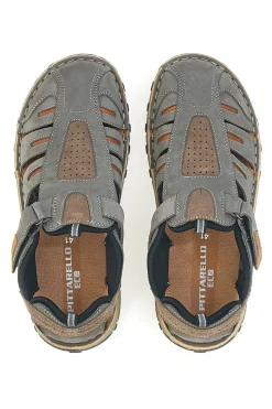 Sandali Grigi in Vera Pelle Pittarello Eco 3004