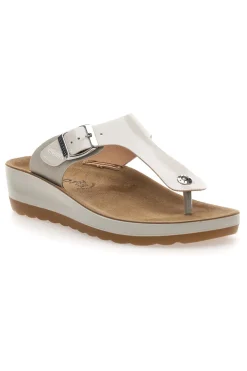 Sandali infradito bianchi con plantare comfort Fly Flot 42H593C