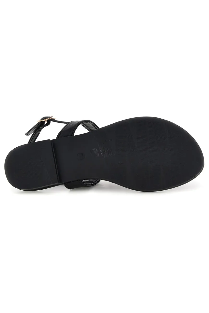 Sandali infradito nero con gioiello Mon dieu PREA3574