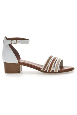 Sandali in Vera Pelle Bianchi-Marroni Pittarello Look 243130