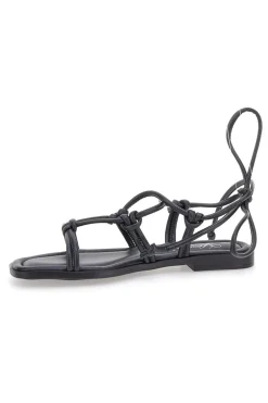 Sandali Lace-Up Neri Con Suola Flat Pittarello Look DC308100
