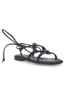 Sandali Lace-Up Neri Con Suola Flat Pittarello Look DC308100