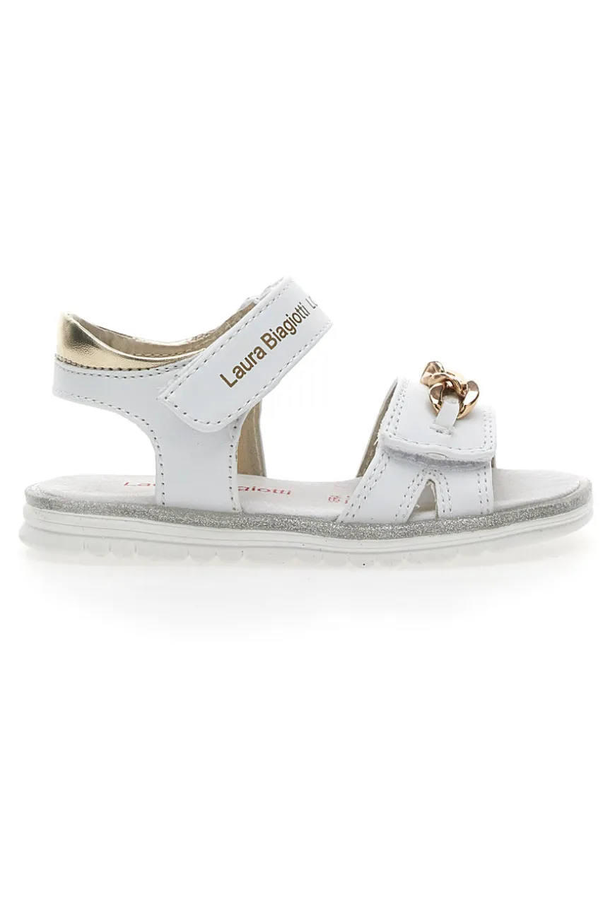 Sandali Laura Biagiotti 8540 Bianche con Catenella