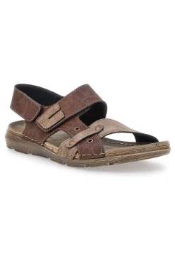 Sandali Marroni con Chiusura a Strappo e Fascia Regolabile Jerpoint 8018