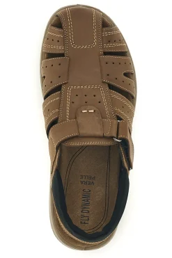 Sandali marroni con strappo in velcro Fly dinamic FD29